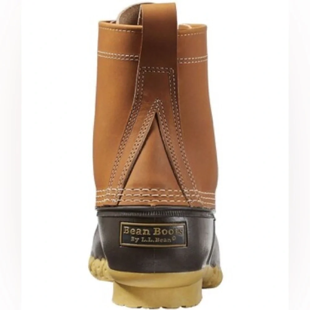 L.L. Bean Duck‎ Boots Women’s Waterproof 8” High Brown Leather Rubber USA Size 6